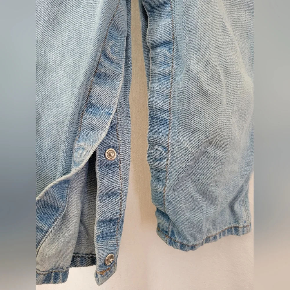 OshKosh B'gosh Light Blue Denim Overall 24 Month Girl Toddler 2t Jean Hearts 24m